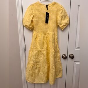 Influence Yellow Gingham Puff Sleeve Dress Teen/ Size 10